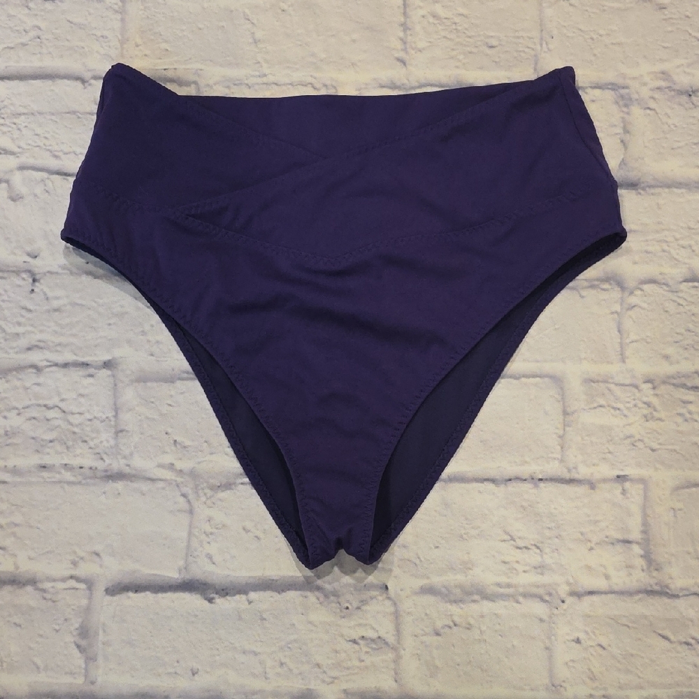 Fabletics Purple High-Waisted Swim Bottom